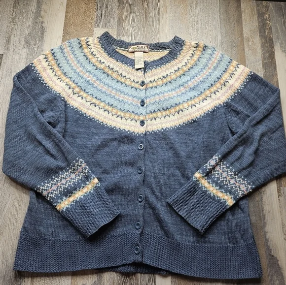 Tiara International Cardigan Women's XL Button Front Blue - Picture 1 of 7